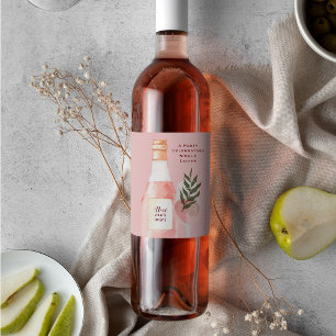 Rótulo De Garrafa De Cerveja Rosé sobre Rosas Vinho Rosé do Dia dos Namorados