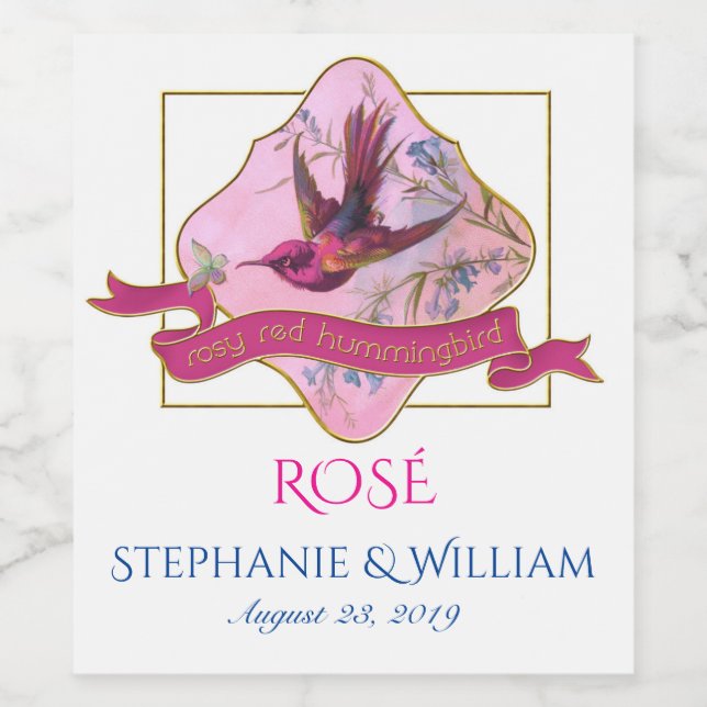 Rótulo De Garrafa De Cerveja Rosy Red Hummingbird (Rótulo Único)