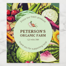 Rótulo De Garrafa De Cerveja Rótulo de Agricultura Local para Vegetais da Vinta