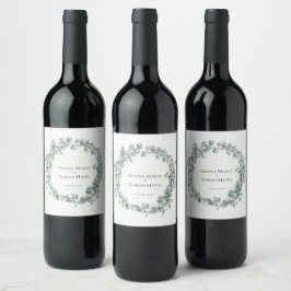Rótulo De Garrafa De Cerveja Rótulo de Cama de Noiva Eucalipto Verde Salvia par