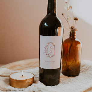Rótulo De Garrafa De Cerveja Rótulo de Cama de Vinho de Monograma de Crista Bot