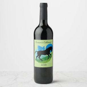 Rótulo De Garrafa De Cerveja Rótulo de Design de Cavalo Congelado