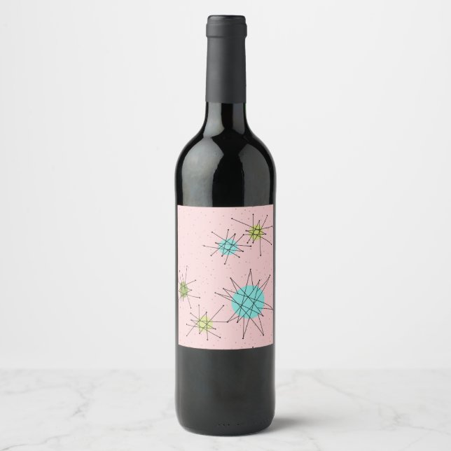 Rótulo De Garrafa De Cerveja Rótulo de Frasco de Vinho Icônico Cor-de-rosa (Frente)
