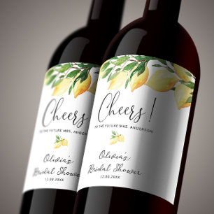 Rótulo De Garrafa De Cerveja Rótulo de Vinha de Chuveiro de Noiva com Aquarela