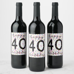 Rótulo De Garrafa De Cerveja Rótulo de Vinho aniversário de 40 anos Feliz de Co