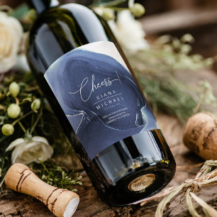 Rótulo De Garrafa De Cerveja Rótulo de Vinho Azul ID762 de Casamento de Fluxo