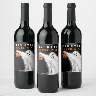 Rótulo De Garrafa De Cerveja Rótulo de Vinho Casa Assombrada de Halloween