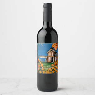 Rótulo De Garrafa De Cerveja Rótulo de Vinho Cena da Natureza