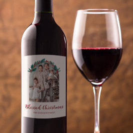 Rótulo De Garrafa De Cerveja Rótulo de Vinho com Foto de Coroa de Natal Persona