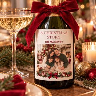 Rótulo De Garrafa De Cerveja Rótulo de Vinho com Foto Personalizada de Natal pa