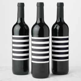 Rótulo De Garrafa De Cerveja Rótulo de Vinho com Listras Pretas e Brancas Chic