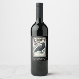 Rótulo De Garrafa De Cerveja Rótulo de Vinho Corvo Negro Festa de Halloween Poç