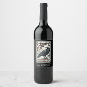 Rótulo De Garrafa De Cerveja Rótulo de Vinho Corvo Negro Festa de Halloween Poç