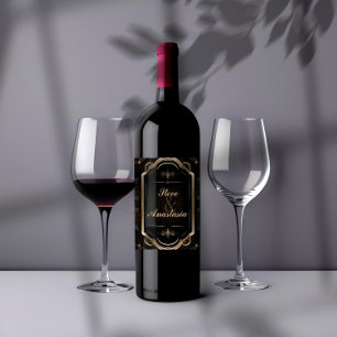 Rótulo De Garrafa De Cerveja Rótulo de Vinho da Camada de Máscara Dourada Elega