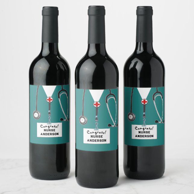Rótulo De Garrafa De Cerveja Rótulo de Vinho da Escola de Enfermagem de Enferme (Garrafas)