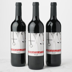 Rótulo De Garrafa De Cerveja Rótulo de Vinho da Formatura de Medicina