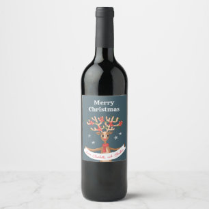 Rótulo De Garrafa De Cerveja Rótulo de Vinho da Rena de Natal