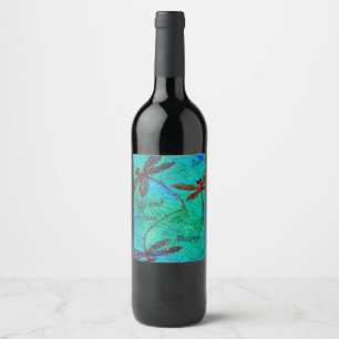 Rótulo De Garrafa De Cerveja Rótulo de Vinho Dança de Libélula