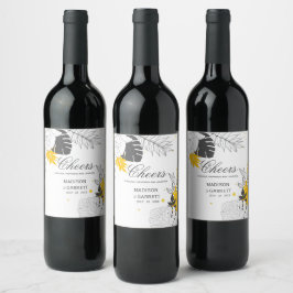 Rótulo De Garrafa De Cerveja Rótulo de Vinho das Folhas Tropicais