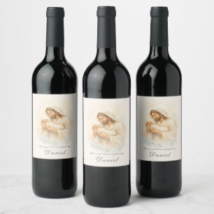 Rótulo De Garrafa De Cerveja Rótulo de Vinho de Agradecimento ao Batismo de Beb