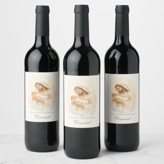 Rótulo De Garrafa De Cerveja Rótulo de Vinho de Agradecimento ao Batismo de Beb (Garrafas)