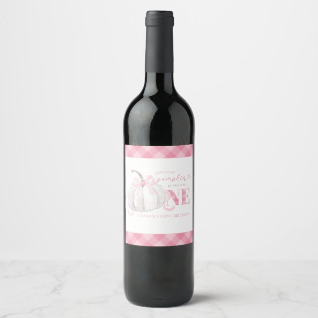 Rótulo De Garrafa De Cerveja Rótulo de Vinho de Aniversário de 1 Ano Menina Abó (Frente)