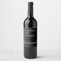 Rótulo de Vinho de Anúncio de Dama de Honra