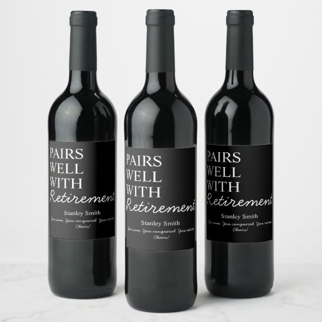 Rótulo De Garrafa De Cerveja Rótulo de Vinho de Aposentadoria – Parabéns e Saúd (Garrafas)