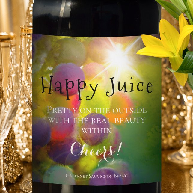 Rótulo De Garrafa De Cerveja Rótulo de Vinho de Belas Artes de Uvas Coloridas (Criador carregado)