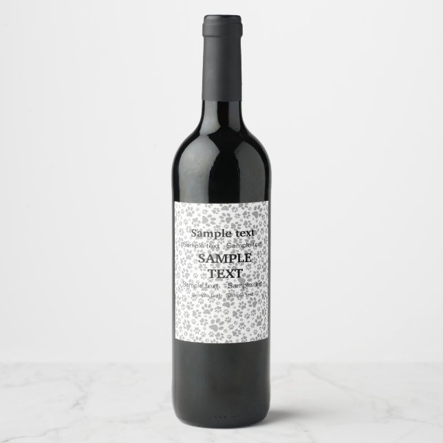 Rótulo De Garrafa De Cerveja Rótulo de Vinho de Bolinhas Preto e Branco (Frente)