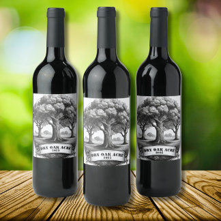 Rótulo De Garrafa De Cerveja Rótulo de Vinho de Carvalho Seco