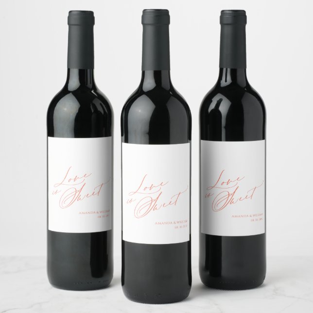 Rótulo De Garrafa De Cerveja Rótulo de Vinho de Casamento "Amor é Doce" (Garrafas)