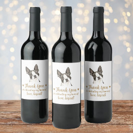 Rótulo De Garrafa De Cerveja Rótulo de Vinho de Casamento Cachorro Boston Terri