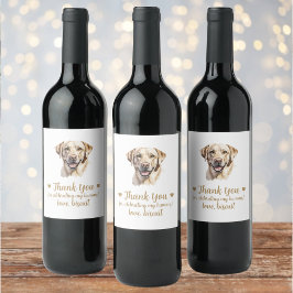 Rótulo De Garrafa De Cerveja Rótulo de Vinho de Casamento Cachorro Lab Amarelo 