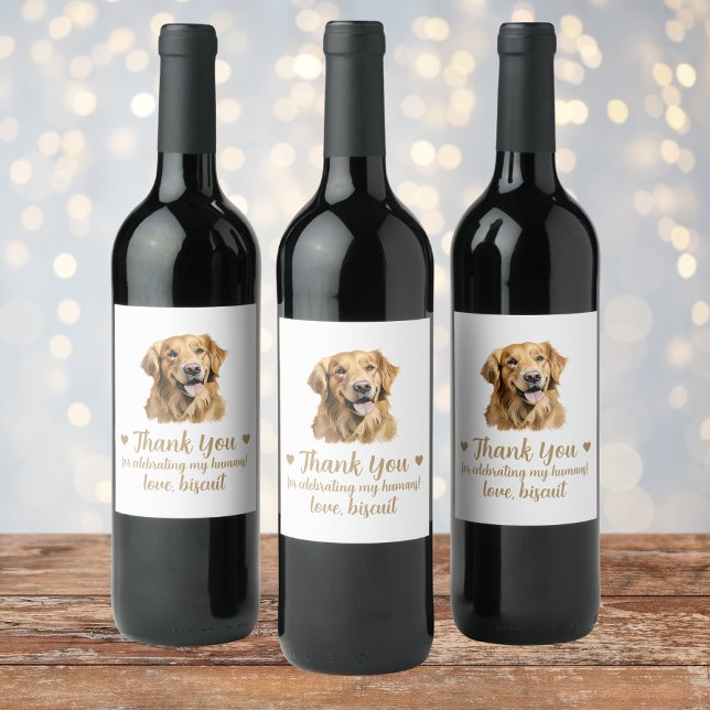 Rótulo De Garrafa De Cerveja Rótulo de Vinho de Casamento Cachorro Retriever Do (Criador carregado)