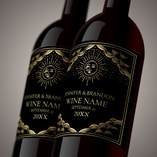 Rótulo De Garrafa De Cerveja Rótulo de Vinho de Casamento com Cartão de Tarô