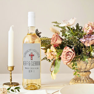 Rótulo De Garrafa De Cerveja Rótulo de Vinho de Casamento Cristão