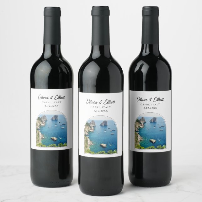 Rótulo De Garrafa De Cerveja Rótulo de Vinho de Casamento da Capri Itália (Garrafas)