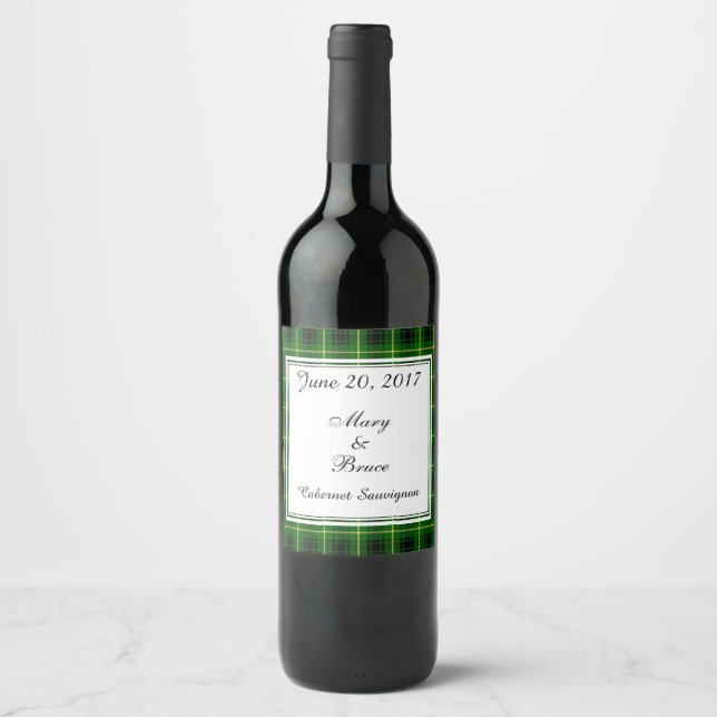 Rótulo De Garrafa De Cerveja Rótulo de Vinho de Casamento da Escócia MacArthur (Frente)
