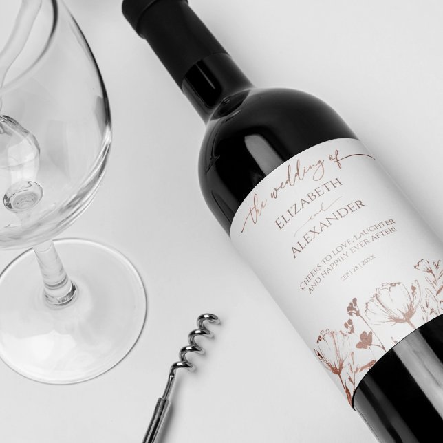 Rótulo De Garrafa De Cerveja Rótulo de Vinho de Casamento da primavera (Criador carregado)