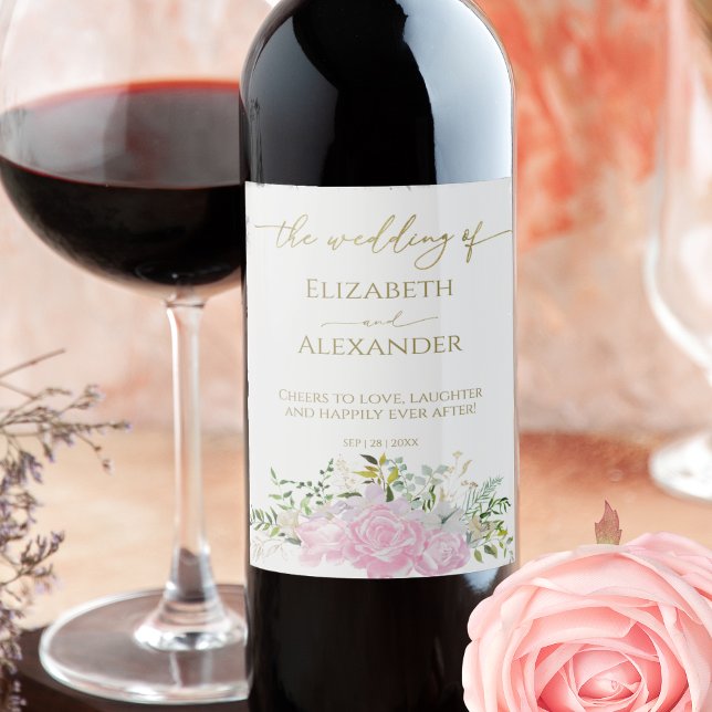 Rótulo De Garrafa De Cerveja Rótulo de Vinho de Casamento da primavera (Criador carregado)