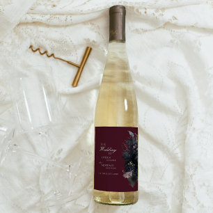 Rótulo De Garrafa De Cerveja Rótulo de Vinho de Casamento de Borgonha Plântica 