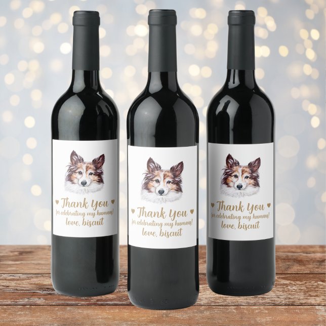 Rótulo De Garrafa De Cerveja Rótulo de Vinho de Casamento de Cachorro Personali (Criador carregado)