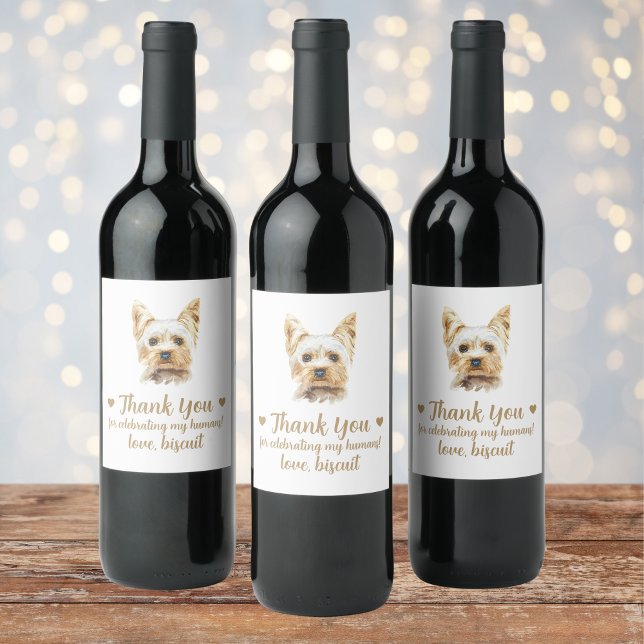 Rótulo De Garrafa De Cerveja Rótulo de Vinho de Casamento de Cachorro Personali (Criador carregado)