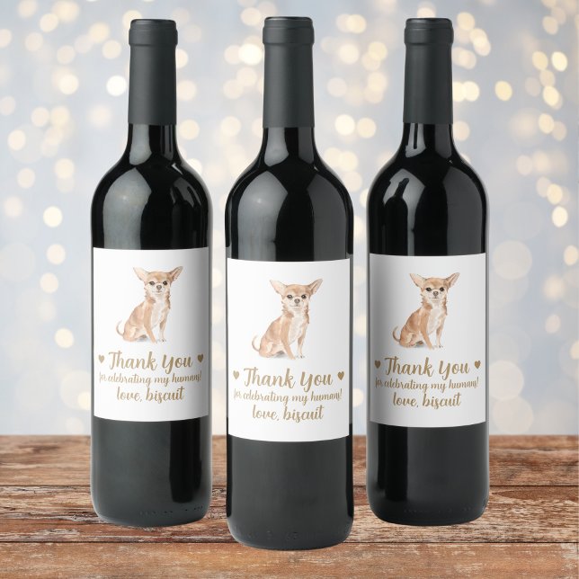 Rótulo De Garrafa De Cerveja Rótulo de Vinho de Casamento de Cachorro Personali (Criador carregado)