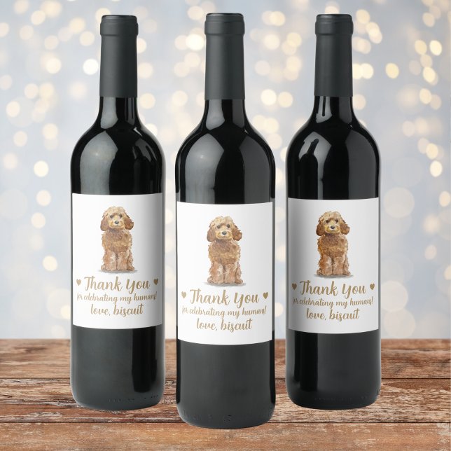 Rótulo De Garrafa De Cerveja Rótulo de Vinho de Casamento de Cães Personalizado (Criador carregado)