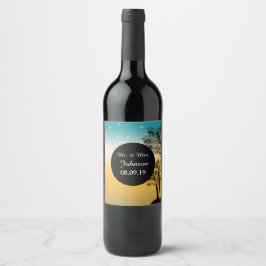 Rótulo De Garrafa De Cerveja Rótulo de Vinho de Casamento de Palmeira Tropical 