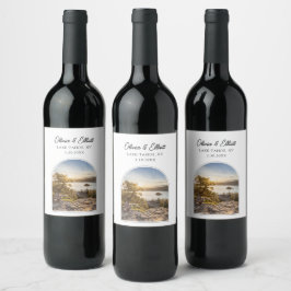 Rótulo De Garrafa De Cerveja Rótulo de Vinho de Casamento do Lago Tahoe