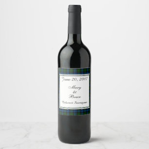Rótulo De Garrafa De Cerveja Rótulo de Vinho de Casamento Escocês Campbell