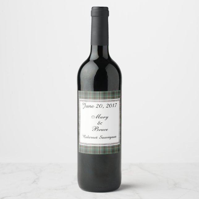 Rótulo De Garrafa De Cerveja Rótulo de Vinho de Casamento escocês Craig (Frente)